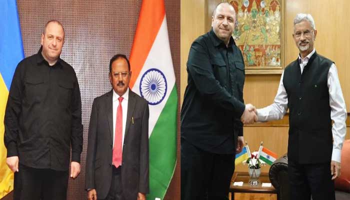 అజిత్ దోవల్‌,జైశంకర్ తో చర్చలు జరిపిన ఉక్రెయిన్ జాతీయ భద్రత-కార్యదర్శి రుస్తెం ఉమెరోవ్