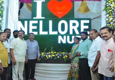 గాంధీబొమ్మ సెంటర్ లో ఐ లవ్ నెల్లూరు నేమ్ బోర్డును ఆవిష్కరించిన మంత్రి నారాయణ
