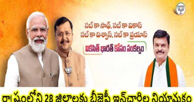 రాష్ట్రంలోని 28 జిల్లాలకు బీజెపీ ఇన్‌ఛార్జిల నియామకం