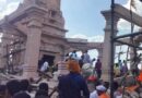 నిర్మాణంలో ఉన్న ఆలయం సభా మండపం కూలి పోవడంతో ఆరుగురు మృతి