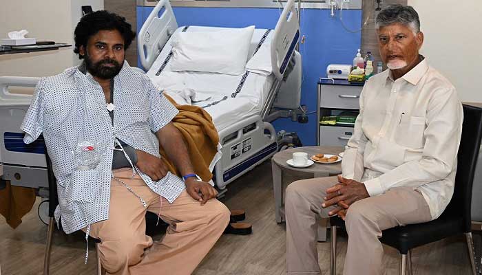 పవన్ కళ్యాణ్ ని పరామర్శించిన చంద్రబాబు