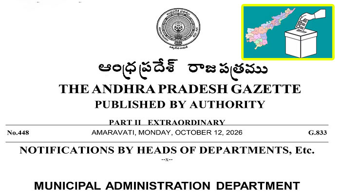 106 పురపాలక సంఘాల చైర్మన్ సీట్ల రిజర్వేషన్ ఖరారు